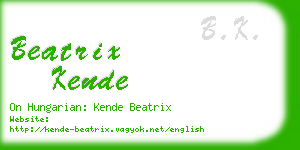 beatrix kende business card